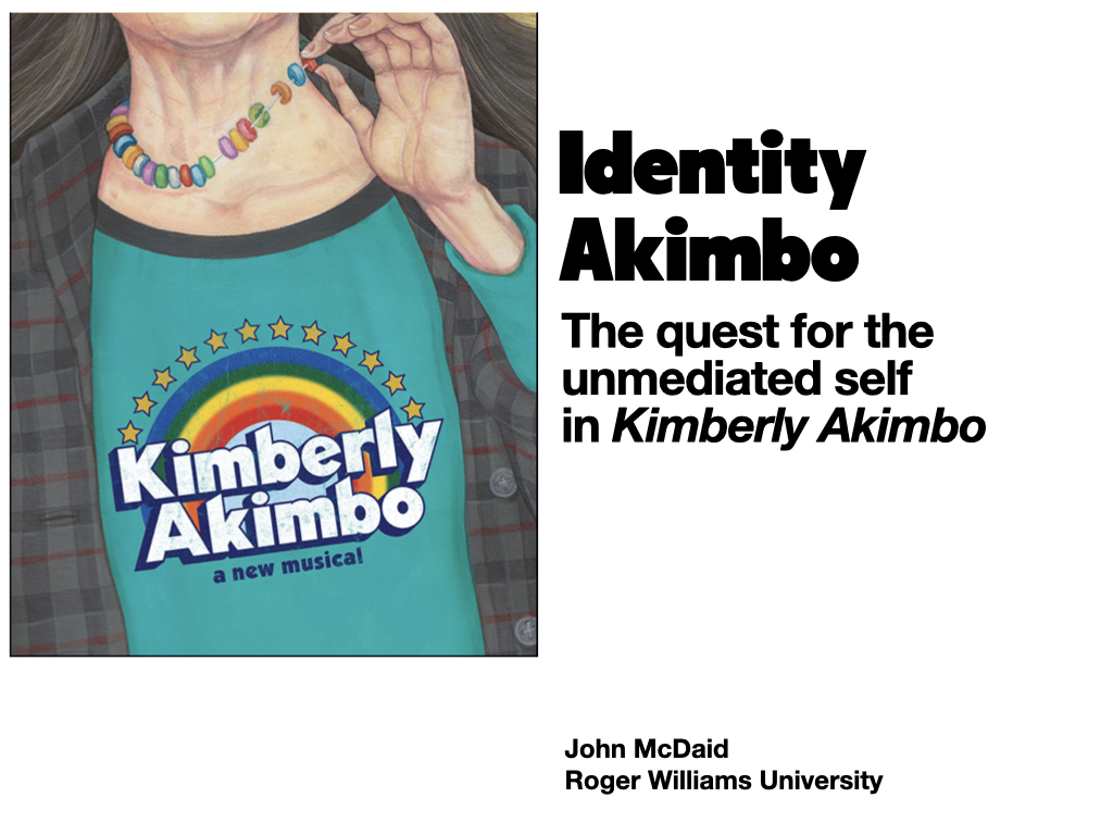 Title card for the Broadway musical Kimberly Akimbo.