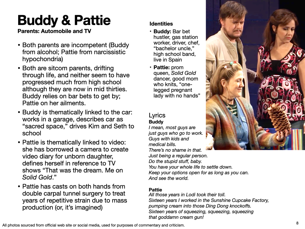 Kim's parents Pattie and Buddy, each performing the role of good parent.