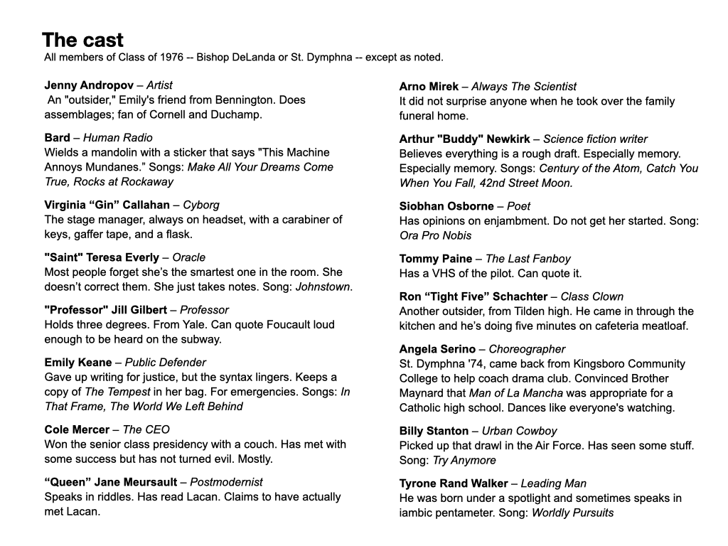 Slide 15: "The cast" (two-part reveal)