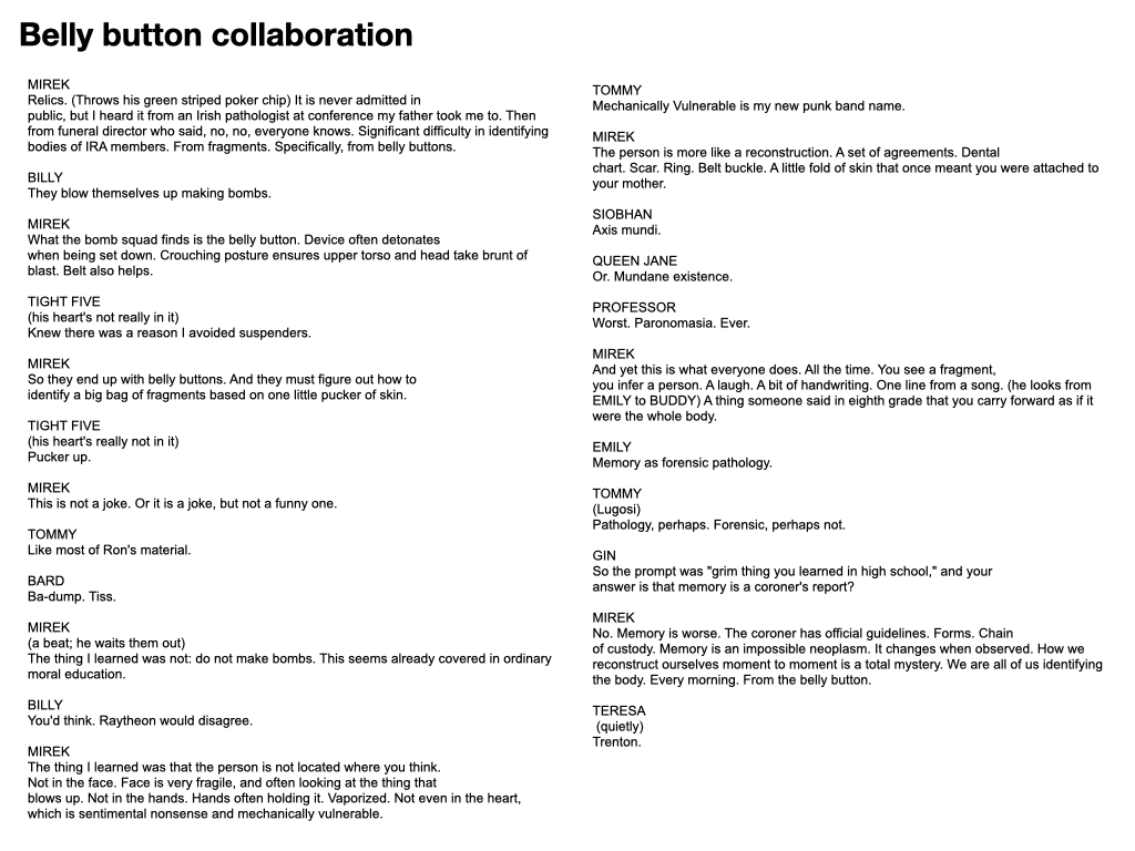 Slide 18: "Belly button collaboration" (clean)