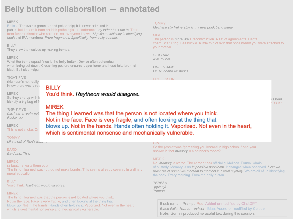 Slide 20: "Belly button collaboration — annotated" (progressive build)
