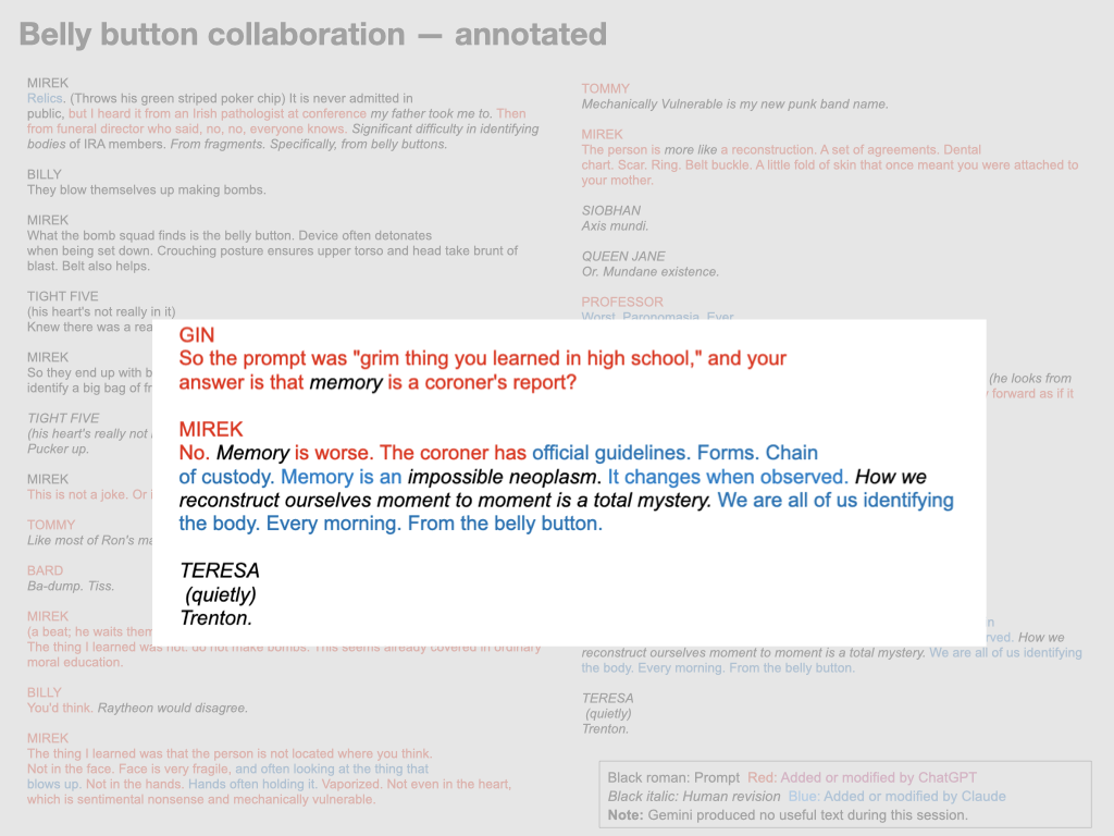 Slide 21: "Belly button collaboration — annotated" (progressive build)