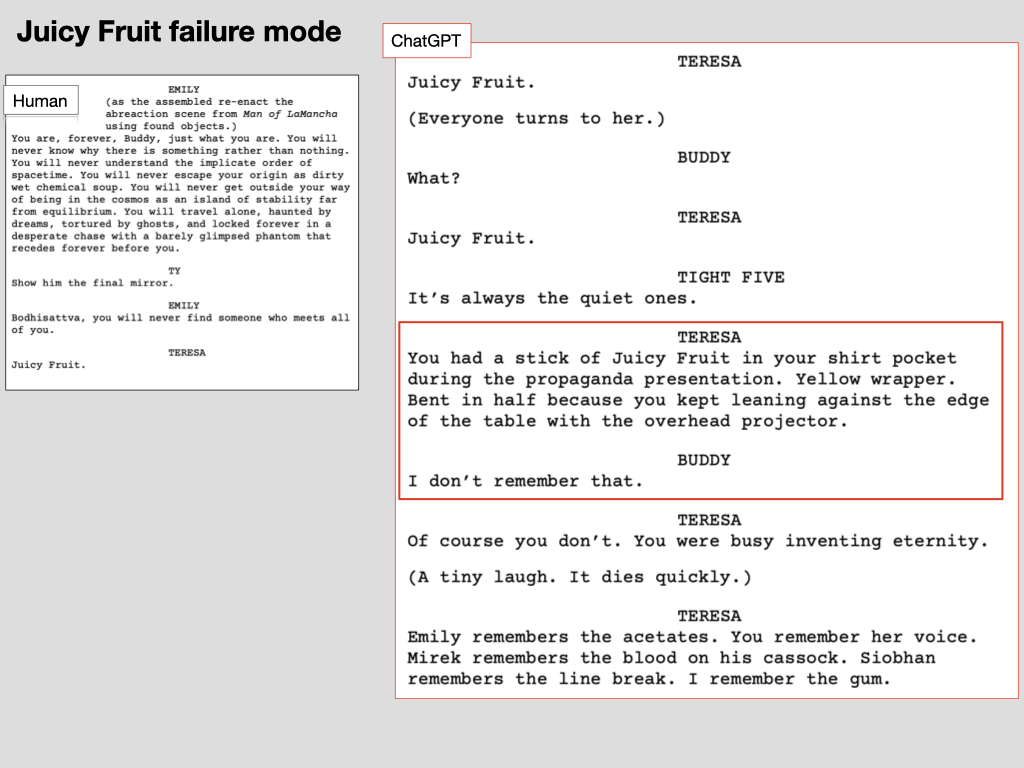 Slide 30: "Juicy Fruit failure mode" (progressive build)